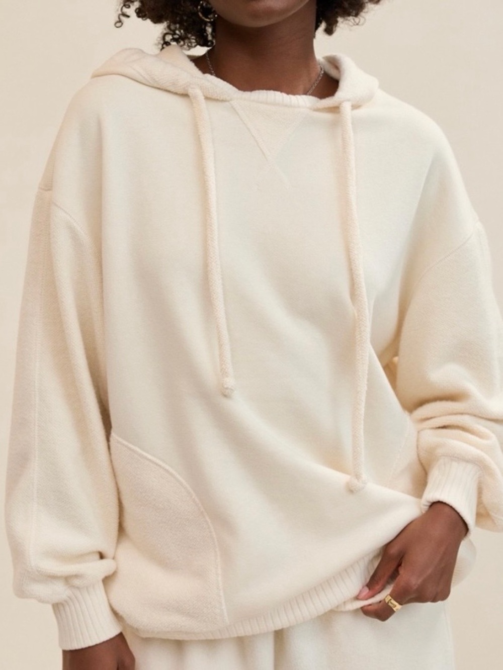Aerie Oversized Cream Pullover Hoodie
